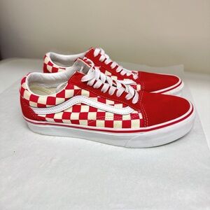 Vans Old Skool Checkerboard Racing Red Men6.5/ Women8.0